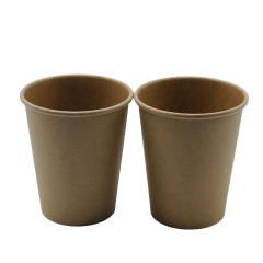 Taza desechable de papel Kraft de café caliente con tapa