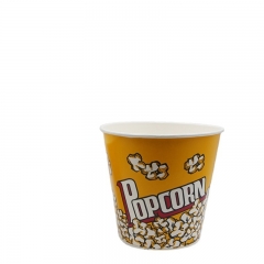 Bol à pop corn jaune de grande taille de 64oz. tasse à pop corn en papier écologique