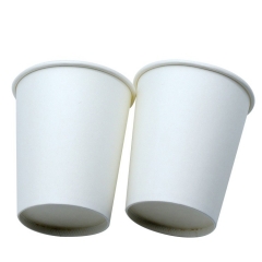 Bicchiere di carta per bevande calde monouso da 8 once di colore bianco