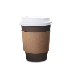 Tasses de papier de café jetables à paroi unique de vente chaude chinoise avec couvercle et manchon