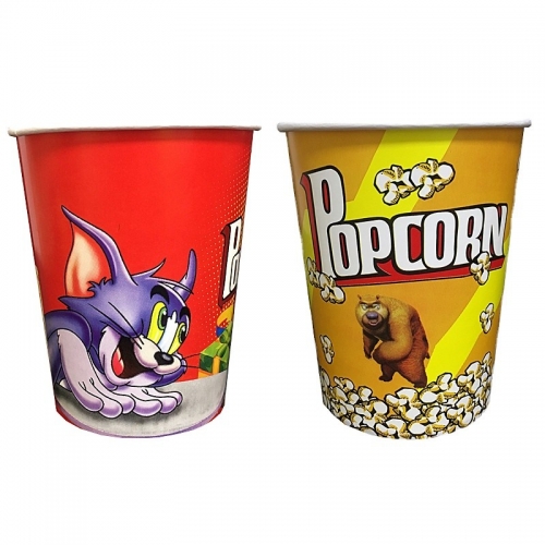 PopcornVerpackungsbox Kundenspezifischer EinwegPopcornPapiereimer für Kino