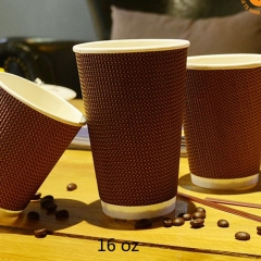Conjunto de copos de café de papel ecológico descartável 16OZ Preço barato