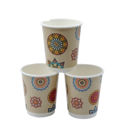Одноразовые бумажные кофейные чашки с двойными стенками на 8 унций с логотипом