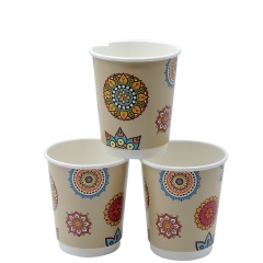 Disposable 8oz Double Wall Paper Coffee Cups with Logo