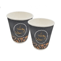 Tasses Ripple Cup biodégradable Logo imprimé Tasses à café en papier jetable