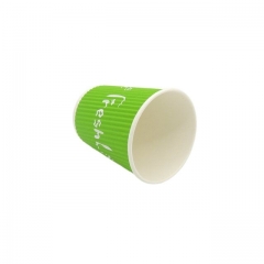 High Quality Disposable Green Ripple Wall Paper Cup