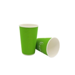 Gobelet en papier d'exportation pliable biodégradable à cône jetable de 8oz. 12oz et 16oz