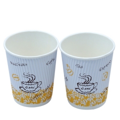 Muestras gratis el fabricante de China de las tazas de café del papel de empapelar de la ondulación de 8oz