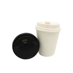 Ripple Wall Style and Paper Material Disposable Hot Drink Cups with Lids