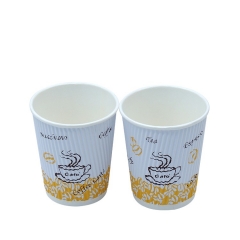 PersonalizadoEl mejor diseño de tazas de papel de café expreso desechables de doble pared con ondulación