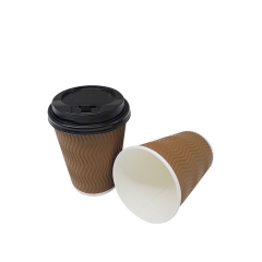 Hot Marketing 12oz Ripple Wall Disposable Coffee Paper Cups With Lids