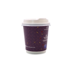 Kaffee Pappbecher doppelwandig 7oz biologisch abbaubarer Pappbecher