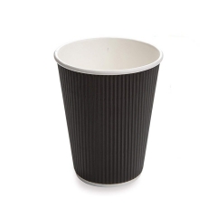 Eco-friendly disposable custom printed logo ripple wall paper cup with lids