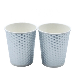 2020 New design Embossed double Paper Cup Ripple Wall Paper Coffee Cup