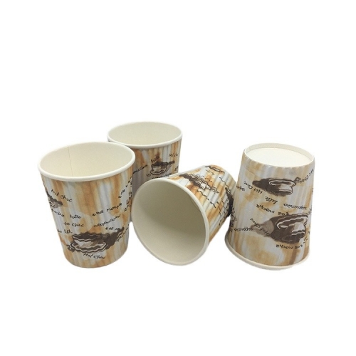 2019 New Disposable Paper Cups Ripple Wall Paper Coffee Cup With Plastic Lids