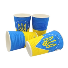 Vasos de papel ondulados personalizados pequeños biodegradables de 4 oz reciclables