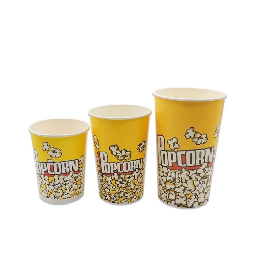 taza de palomitas de maíz de precio de fábrica tazas de papel de palomitas de maíz personalizadas respetuosas con el medio ambiente de alta calidad