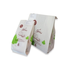 Eco Printed Cheap Recycled Brown Kraft Bread Packaging Paper Bags