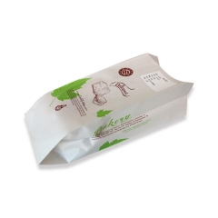 इको फ्रेंडली फूड पैकेजिंग लोगो प्रिंटेड क्लियर फ्रंट पेपर ब्रेड बैग