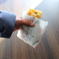Logotipo personalizado para baguetes de alimentos sacos de embalagem de pão de papel sem alça