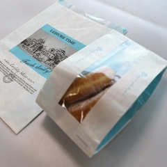 Verpackungsbeutel für Kaffee/Lebensmittel/Tee/Brot mit flachem Boden aus Kraftpapier mit Fenster