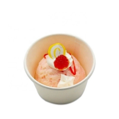 ढक्कन और चम्मच के साथ विभिन्न आकार के डिस्पोजेबल आइसक्रीम पेपर कप