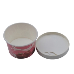 Tasse de papier de crème glacée jetable Double PE avec couvercles