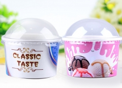 Biodegradável Personalizado Sorvete impresso / copo de papel com iogurte congelado