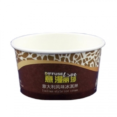 Embalagem de sorvete de queijo com logotipo personalizado impressa em recipientes com tampas