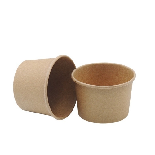 Eco-friendly Kraft Paper Customized Size Disposable Ice Cream Cup