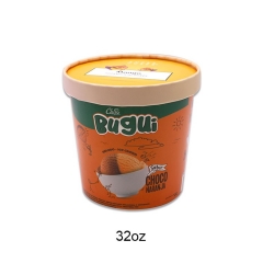 emballage qui respecte l'environnement de crème glacée de conteneurs faits sur commande du smoothie 32OZ avec la couverture de couvercle