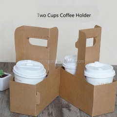 Two Cups Four Cups Kraft Paper Cup Holder Take Away Coffee