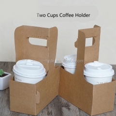 Deux tasses Quatre tasses Porte-gobelet en papier Kraft Café à emporter