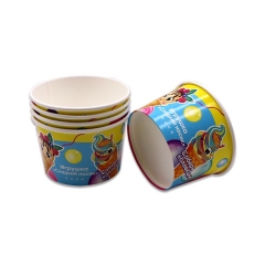 Ice Cream Paper Cup White with Lid