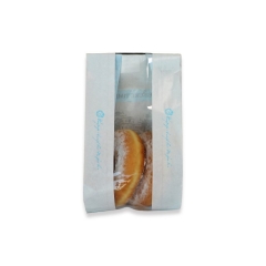 Saco de embalagem de café / comida / chá / pão de papel kraft de fundo plano com janela