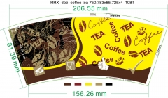 6OZ Coffee Bean Design Paper Sheet Cup Paper