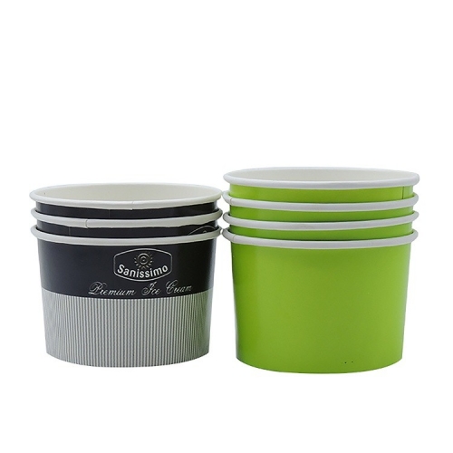 Conteneurs de crème glacée de pinte de papier de tasse de yaourt glacé sur mesure avec logo personnalisé