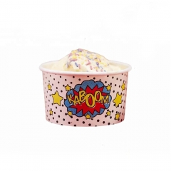 Taza de papel desechable congelada del helado de la taza de helado 4OZ para llevar