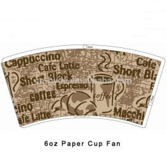 taza de papel cubierta de pe ventilador de taza de papel desechable de tamaño personalizado