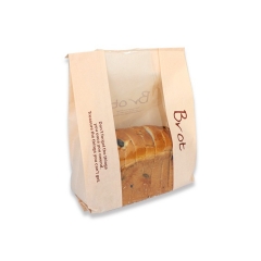 Sacchetti di carta d'imballaggio del pane di Brown Kraft del forno del produttore con la finestra di plastica
