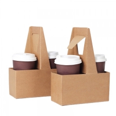 biodegradable disposable paper cup tray with 2 holes