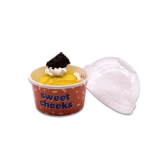 Food Grade Customised 2OZ Disposable Paper Ice Cream Cups with lid and Spoon