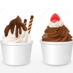 Bicchiere di carta da gelato in PLA usa e getta freddo da 5 OZ con vari design