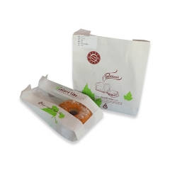 small plain brown kraft paper bag for food packaging with window