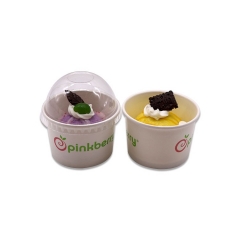 3OZ umweltfreundlicher  individuell bedruckter Eiscreme Pappbecher mit Papier /Kunststoffdeckel