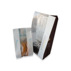 Нетоксичный бумажный пакет из крафт-бумаги для хлеба с прозрачным окном