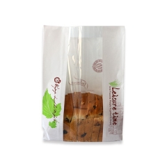 Eco Friendly Food Packaging Logo Printed Clear Front Paper Bread Bags