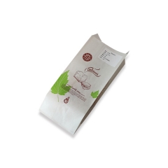 El logotipo amistoso del acondicionamiento de los alimentos de Eco imprimió las bolsas de pan de papel delanteras claras
