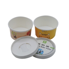 Ice Cream Cup Disposable double pe Ice Cream Paper Cup with lid