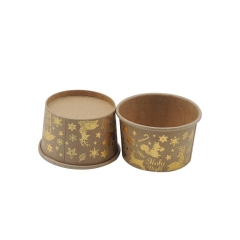 Eco-friendly Kraft Paper Customized Size Disposable Ice Cream Cup